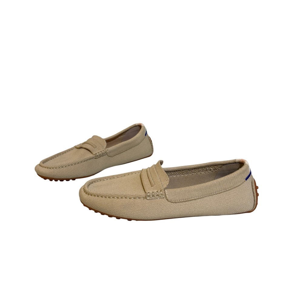 Rothy's Womens The Driver Size 8.5 Sand Tan Loafers Sustainable Slip On Flats